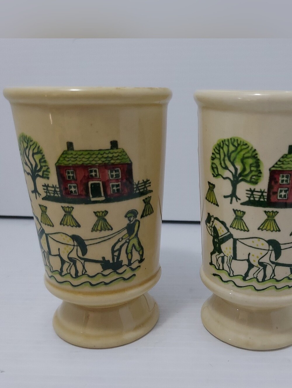 Metlox Poppytrail Homestead Provincial 10oz Tumbler Vase Set Of 2 Made In USA CA